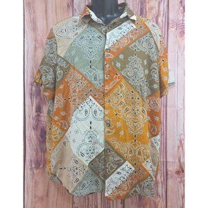 Asos Design Paisley Patchwork Short Shirt XL
